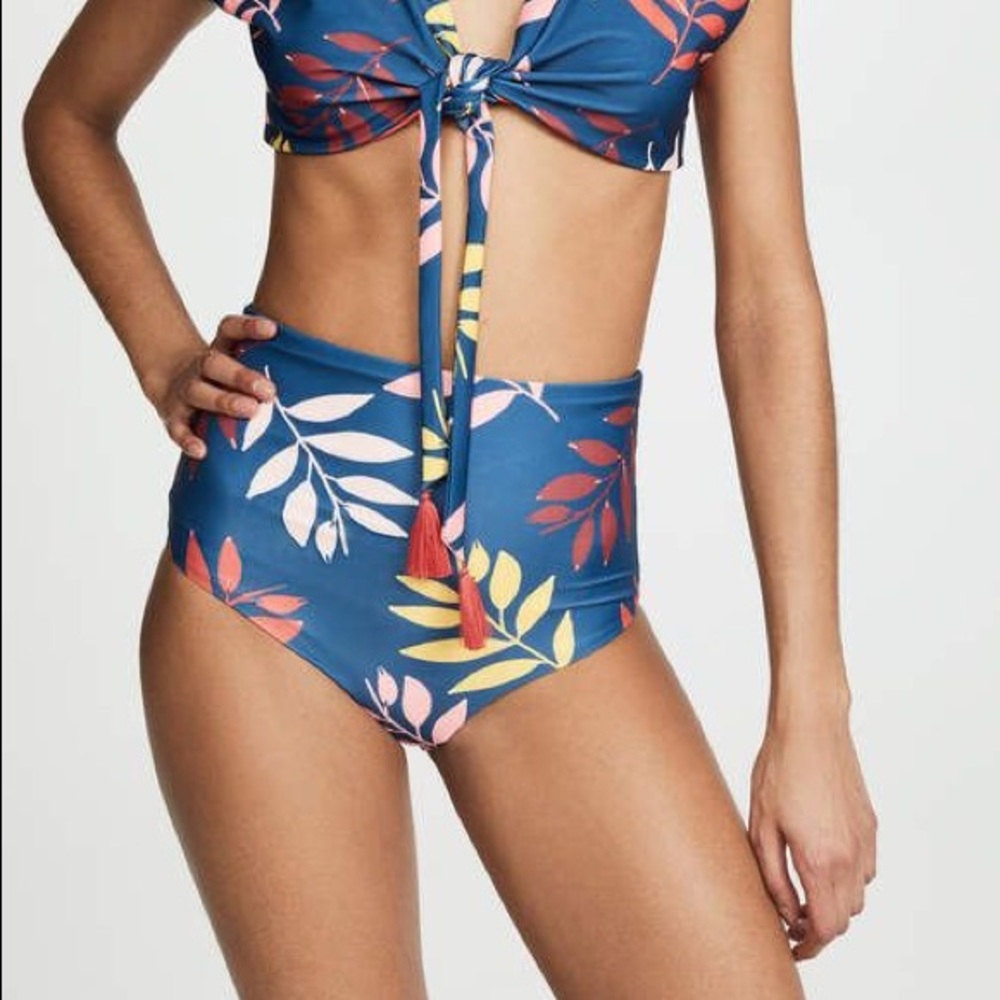 Carolina K Reversible High Waist Bikini Bottom NEW